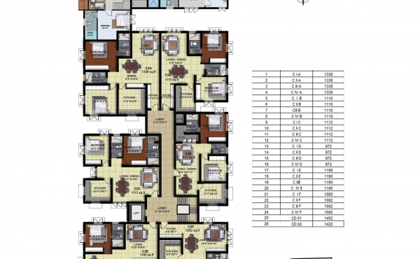Tower C - Four Floor Plan